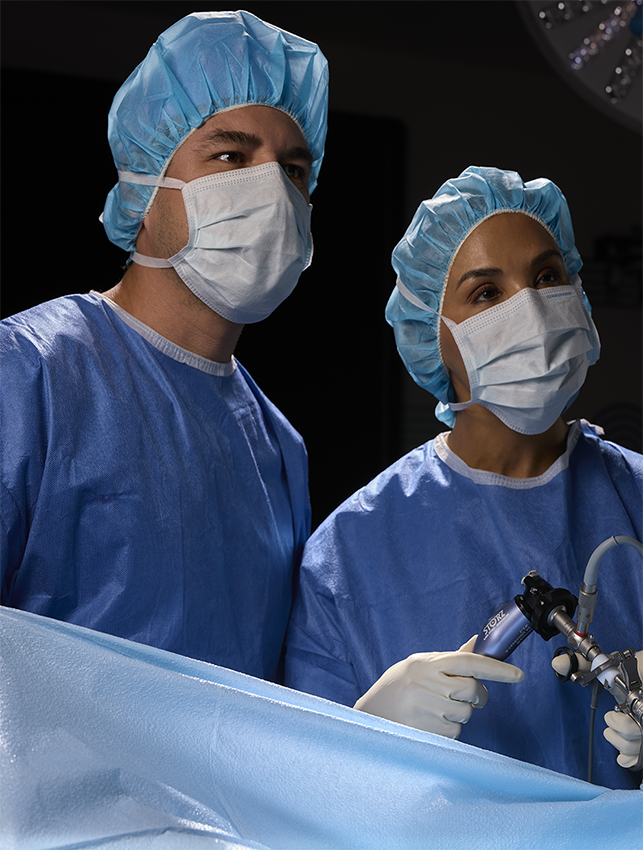Medical professionals in operating room